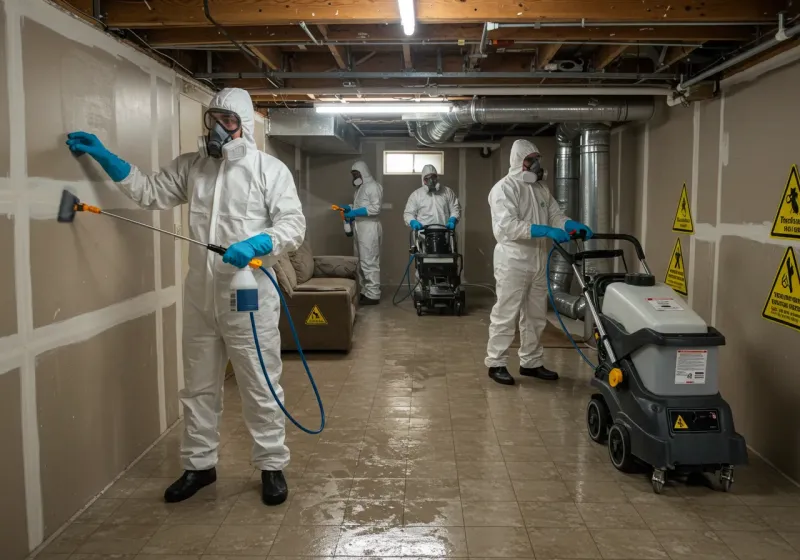 Basement Moisture Removal and Structural Drying process in Florence, AL